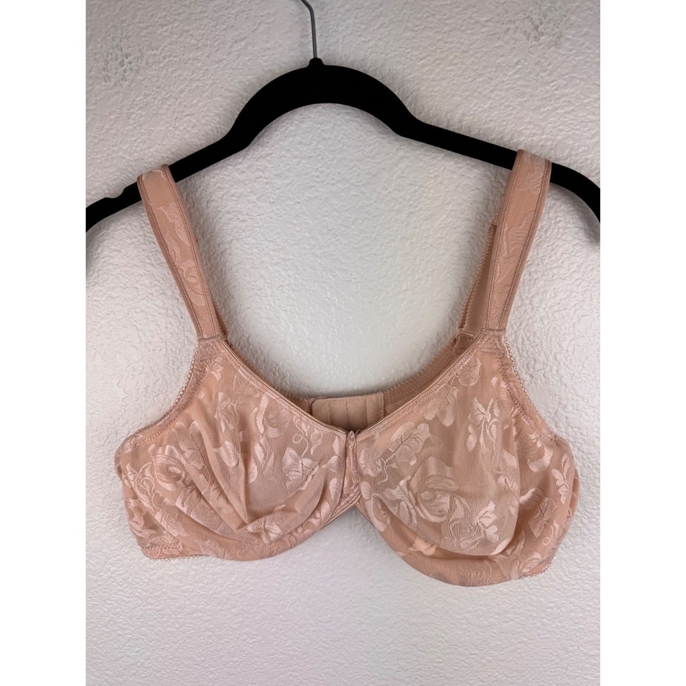 Wacoal Bra Size 40C Beige‎ Floral Lace Full Coverage Underwire Comfortable